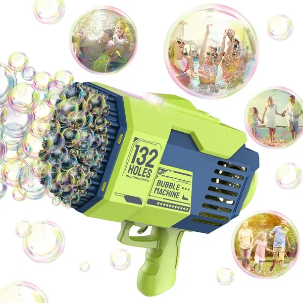 Machine Bubble Gun for Kids Toy 132 Holes Automatic Summer O