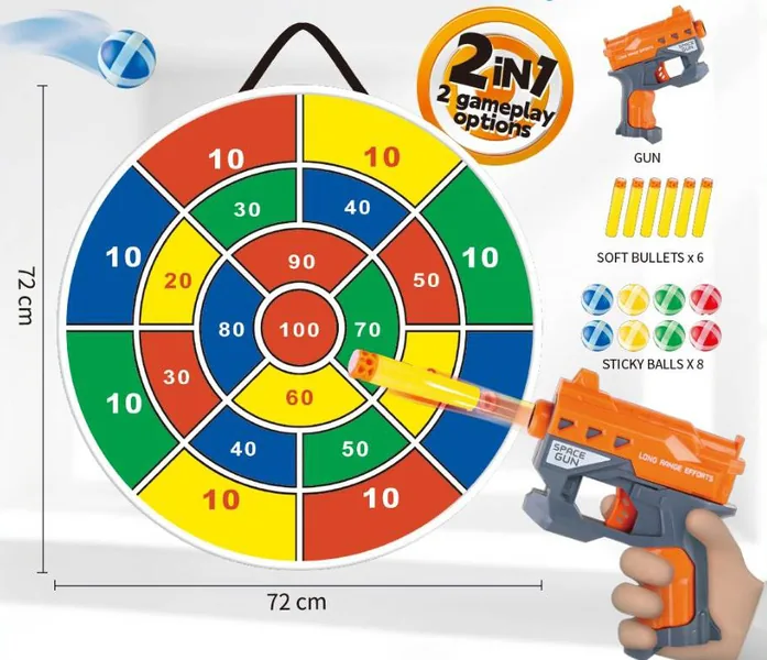 YR306512-Outdoor Toy 2 in 1 Light-up Large Dart Board Indoor Toss Game Sport Toy
