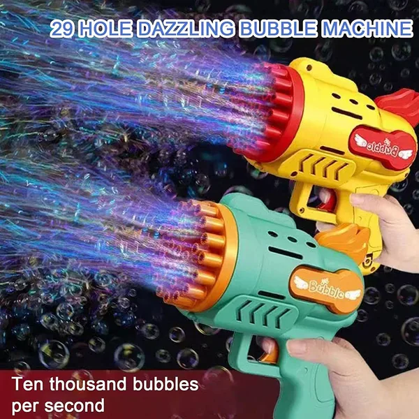 YR257866 29 Hole Hand Bubble Blaster Favors Toy Electric Bubble Machi
