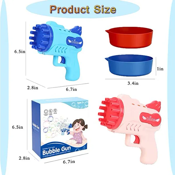 YR255118 12-Hole Automatic Bubble Gun Machine Custom Bubbles for Kids