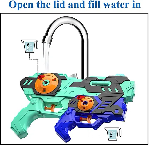 YR255835 2 Pack Two-in-One Super Soaker Blaster Squirt Guns Electric