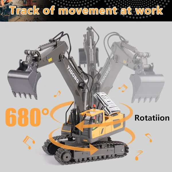YR279120 1:20 Alloy 2.4Ghz 11 Channels Rc Excavator Toy Remote Contro
