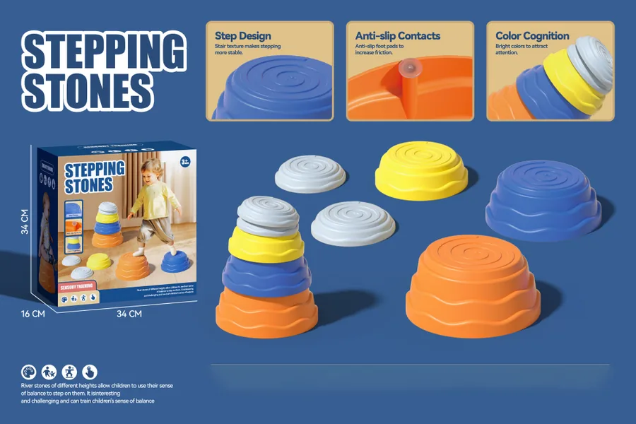 YR296139 5PCS Non-Slip Plastic Balance Stepping Stones for Kids Perfe