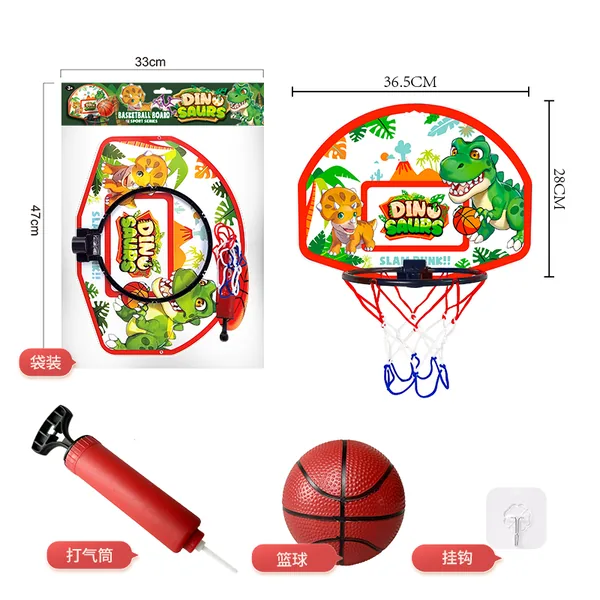 YR304953-Outdoor Toy 2 in 1 Dinosaur Toss Game and Basketball Board Kids' Outdoor