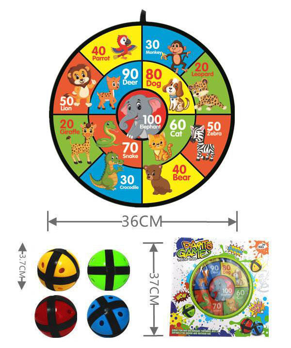 YR305143-Outdoor Toy 36cm Portable Kids Dart Board Game Set Sticky Ball Toss Spor