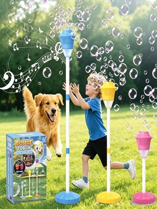 YR323716 Summer Streetlight Electric LED Kids Bubble Machine with Mus