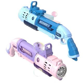 Bubble Gun 10 Holes with Refill Solution, Automatic Bubble Gun with Light Electric Bubble Blower Summer Outdoor Toys