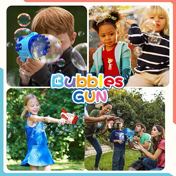 YR255118 12-Hole Automatic Bubble Gun Machine Custom Bubbles for Kids