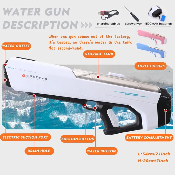 YR288326 Songkran Electric Water Gun for Kids Automatic Water Squirt