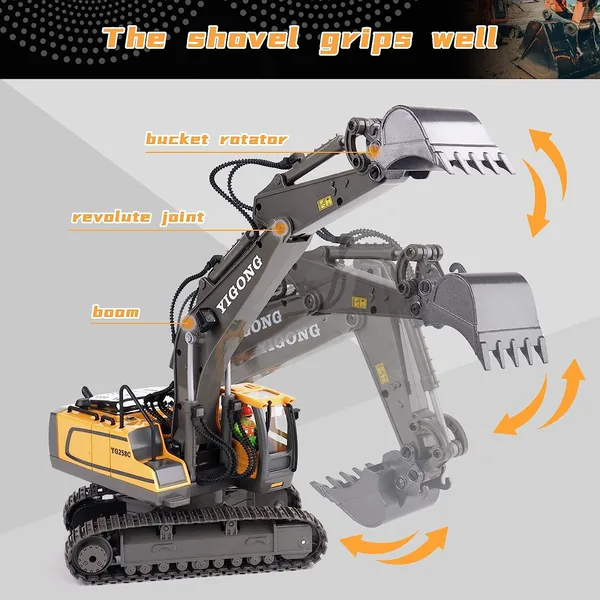 YR279120 1:20 Alloy 2.4Ghz 11 Channels Rc Excavator Toy Remote Contro