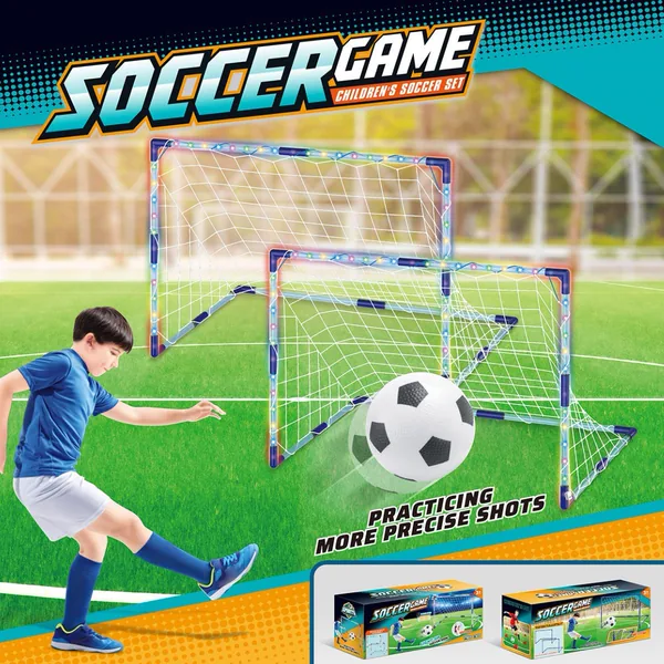 YR303380 Soccer Balls Game Outdoor Indoor Toys Set Soccer Goal Game w