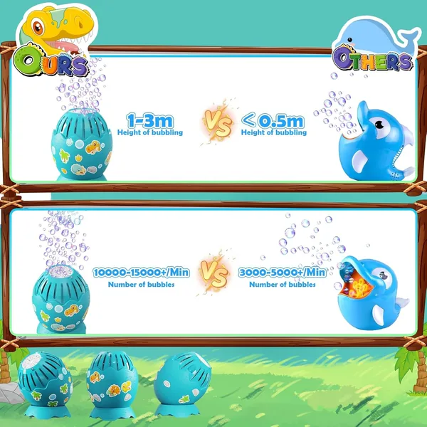 YR303097 Dinosaur Egg Machine Bubble Gun Automatic Bubble Maker for K