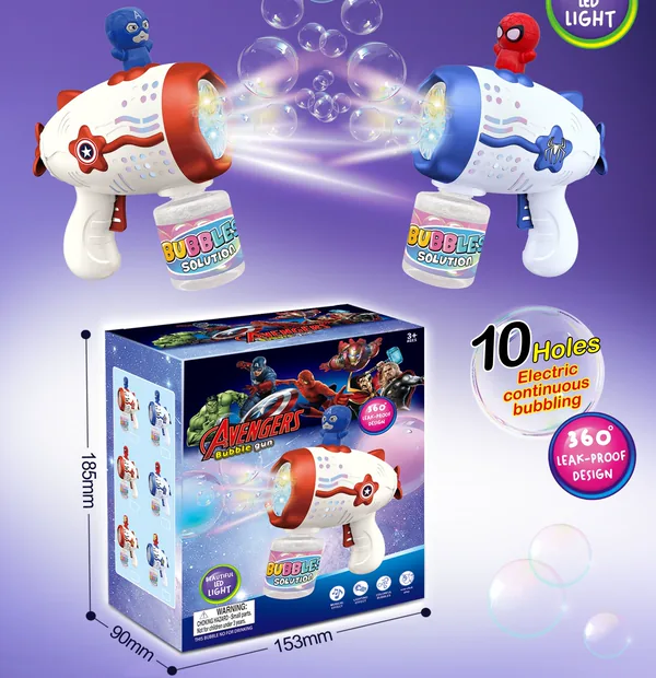 YR298748-Outdoor Toy New Summer Light Music Handheld Electric Bubble Gun Toy for