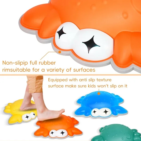 YR310004 ABS Plastic Balance Stepping Stones for Kids 6Pcs Crab Shape