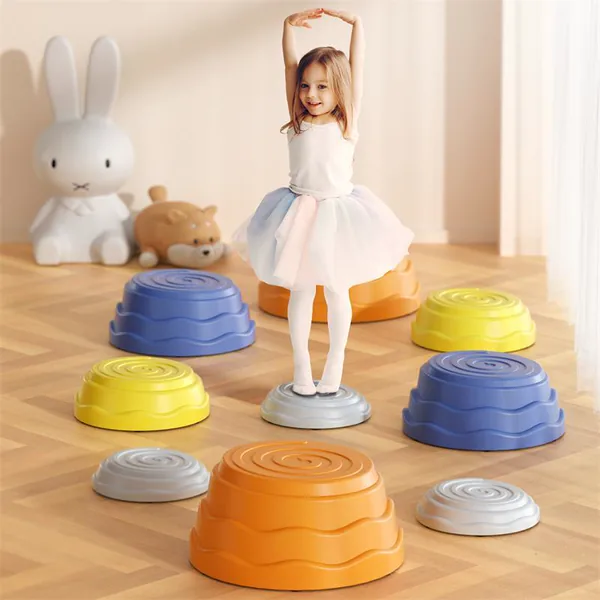 YR296139 5PCS Non-Slip Plastic Balance Stepping Stones for Kids Perfe