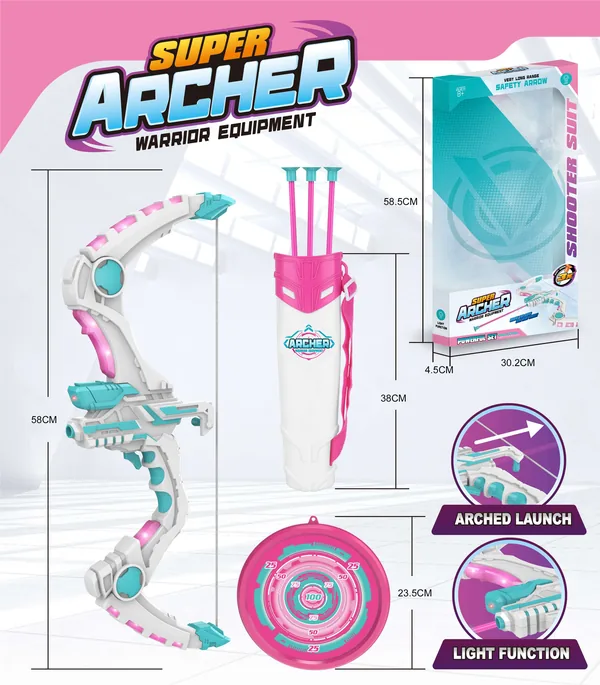 YR305768-Outdoor Toy Light-up Kids Bow and Arrows Toy Arrows Outdoor Sport Toy Wi