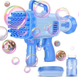 Kids Bubble Gun Toy 32 Hole Electric AutomaticMachine Bubble Gun Summer Outdoor Soap Water Children Toys