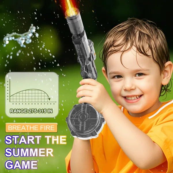 YR321205 Powerful Electric Water Gun Light-up Toys Glowing Silencer A