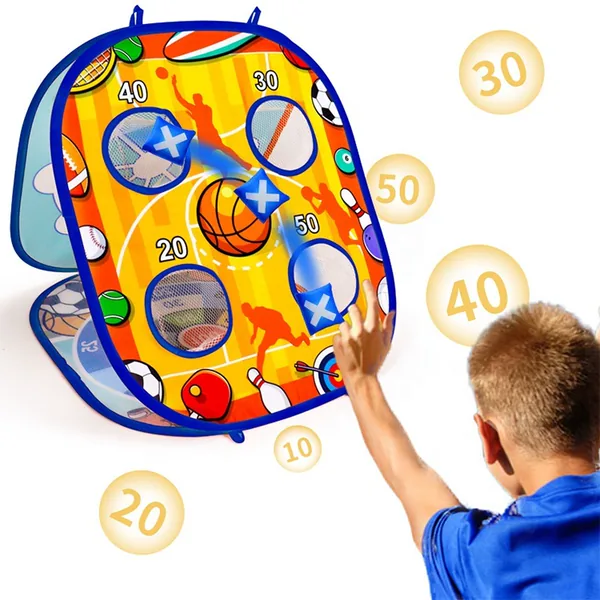 YR232378 Portable Bean Bag Cornhole Toss Game Set Dart Board Game Toy