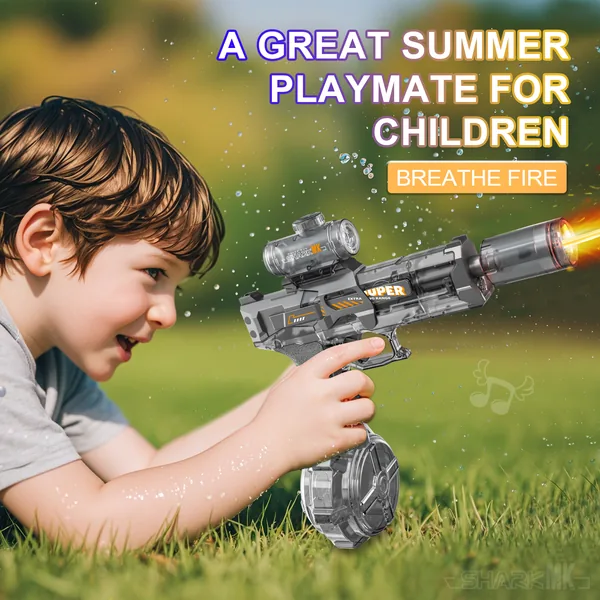 YR321205 Powerful Electric Water Gun Light-up Toys Glowing Silencer A