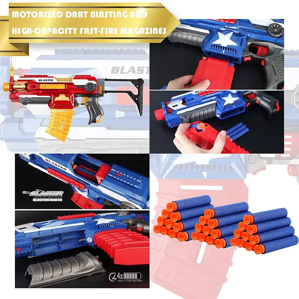 SB524A Motorized Blaster Toy Gun Electric Automatic Shooting Toys S