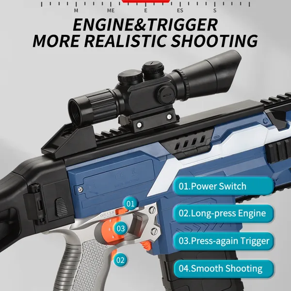 YR242435 UMP EVA Soft Bullet Kids Electric Toy Gun Set Outdoor Play T