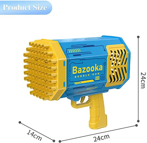 YR339220 Strong Wind Charging Bubble Bazooka Gun Light-up Electric So