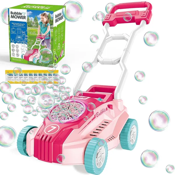 YR303121 Bubble Lawn Mower Machine Bubble Gun for Toddlers Automatic