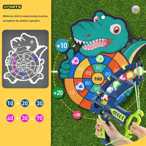 YR306666 Toy Animals Bow and Arrows With Sticky Ball Dartboard Indoor