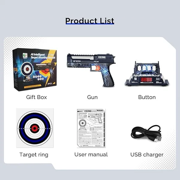 YR339979 AI Smart Target Shooting Gun Set Wiht Electronic Voice Scori