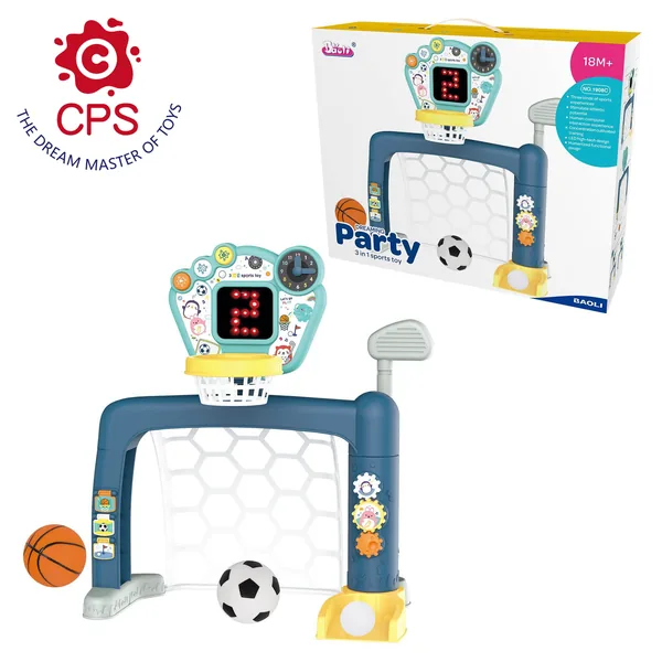 YR262745 New Portable 3-in-1 Outdoor Sports Toy Golf Basketball & Tos