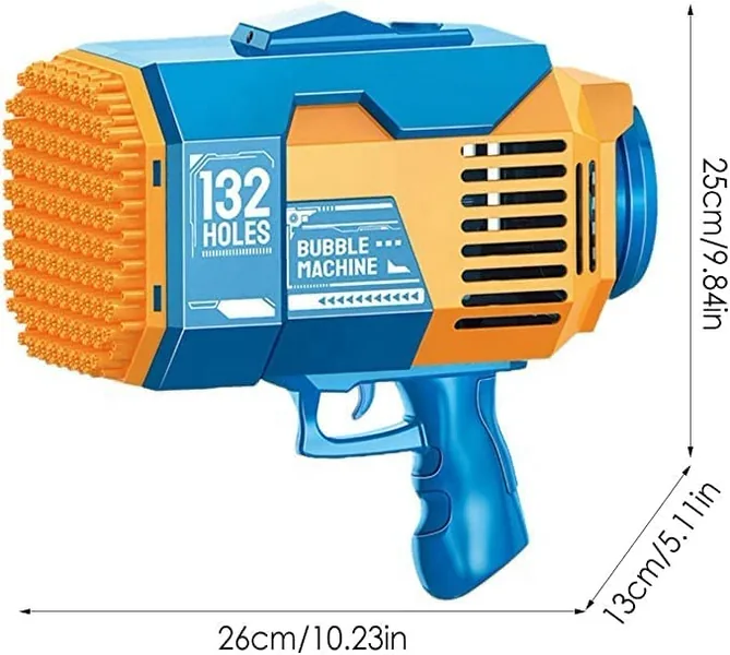 YR256633 Machine Bubble Gun for Kids Toy 132 Holes Automatic Summer O