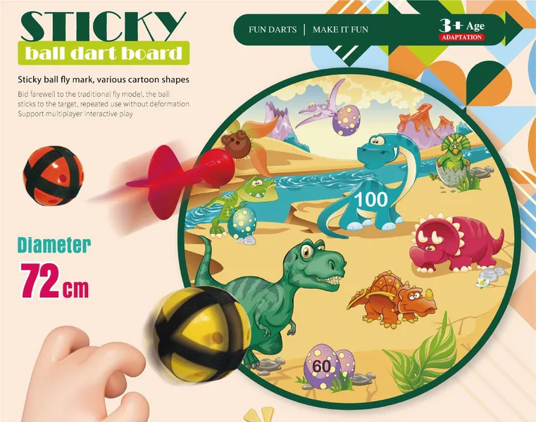 YR308145-Outdoor Toy New Design Large Dart Board 72cm Toss Board Game With Sticky