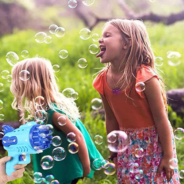 YR255118 12-Hole Automatic Bubble Gun Machine Custom Bubbles for Kids