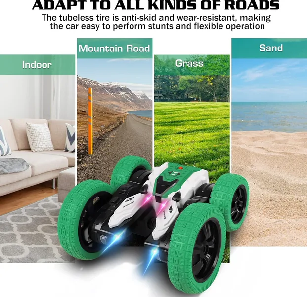YR242666 Stunt RC Car Double-Sided Rotation 360 Flips 4WD Electric Re