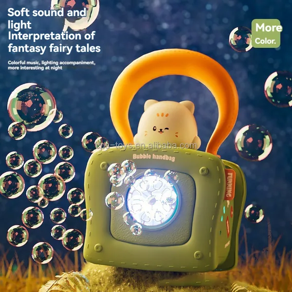 YR306016 Kitten Machine Bubble Gun for Kids with Music Light-up Plast