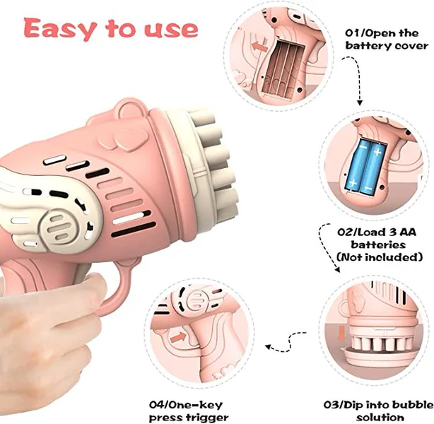 YR254961 23 Hole Bazooka Bubble Machine Gun Handheld Blower Toy with