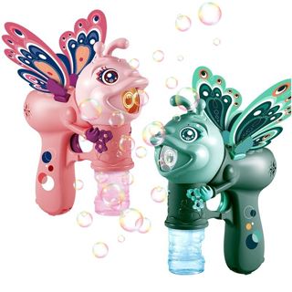 Summer Outdoor Game Toy Handheld Bubble Shooter Toy Butter Fly Design Bubble Gun for Kids