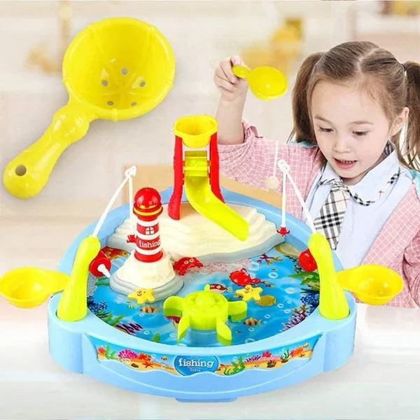 YR293248 Fishing Game Toy Set Rotating Board Music Switch Kids Sand W