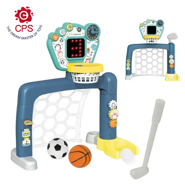 YR262745 New Portable 3-in-1 Outdoor Sports Toy Golf Basketball & Tos