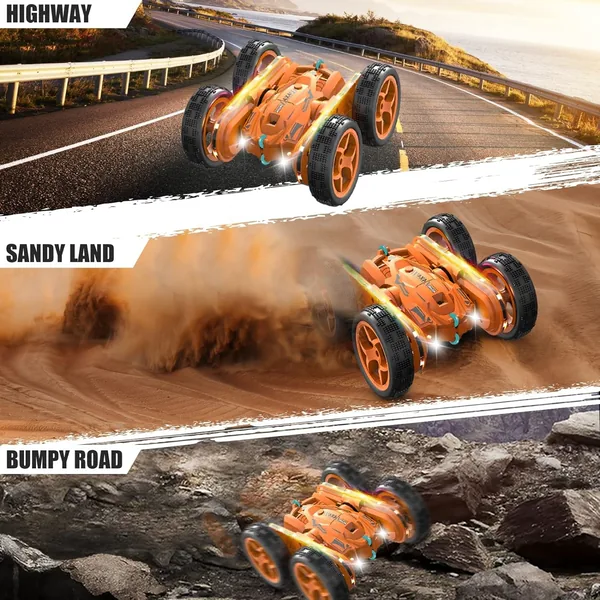 YR282855 Remote Control Car 2.4GHz Double Sided Stunt RC Car 4WD 360