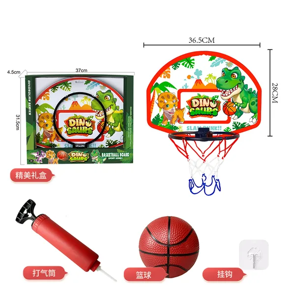 YR304953-Outdoor Toy 2 in 1 Dinosaur Toss Game and Basketball Board Kids' Outdoor