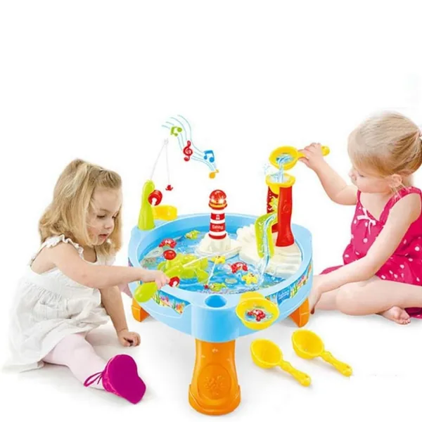 YR293248 Fishing Game Toy Set Rotating Board Music Switch Kids Sand W
