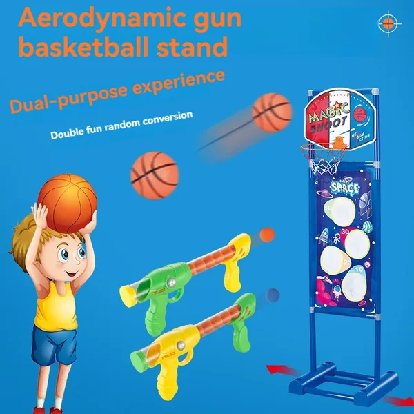 YR307983 Kids Toy Air Gun Shooting Target With Basketball Hoop Indoor