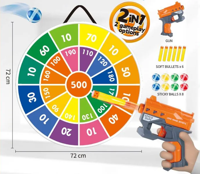YR306512-Outdoor Toy 2 in 1 Light-up Large Dart Board Indoor Toss Game Sport Toy
