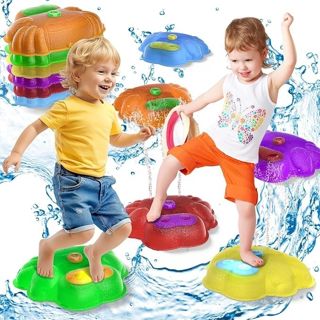 Light up Stepping Stones for Kids Splash Water Stepping Stones Balance Toys Preschool Summer Outdoor Pool Beach Water Toy