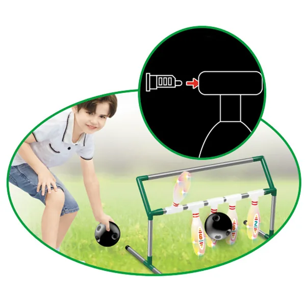 YR304613 Kids Bowling Racks Set Indoor and Outdoor Games With Light-u