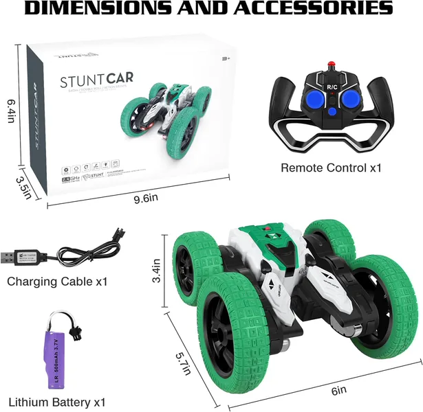 YR242666 Stunt RC Car Double-Sided Rotation 360 Flips 4WD Electric Re