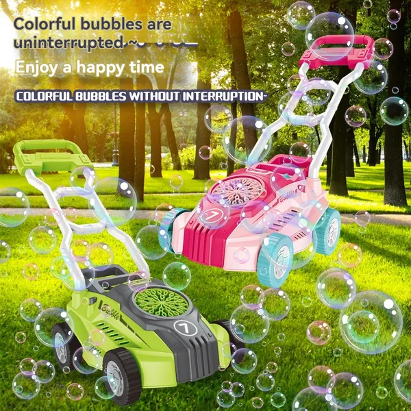 YR303121 Bubble Lawn Mower Machine Bubble Gun for Toddlers Automatic