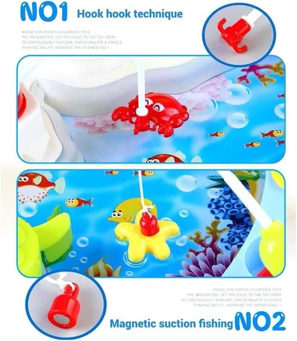 YR293248 Fishing Game Toy Set Rotating Board Music Switch Kids Sand W